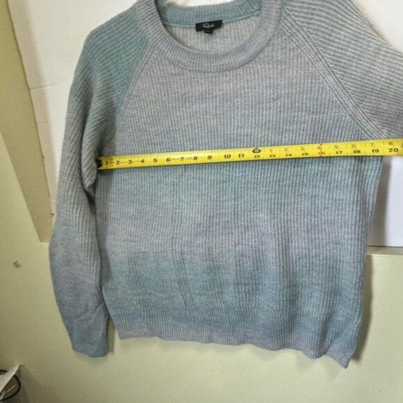 RAILS Venus Sweater Blue Rainbow Striped Lightweight Crew Neck Fairy Soft Top M - Picture 15 of 16